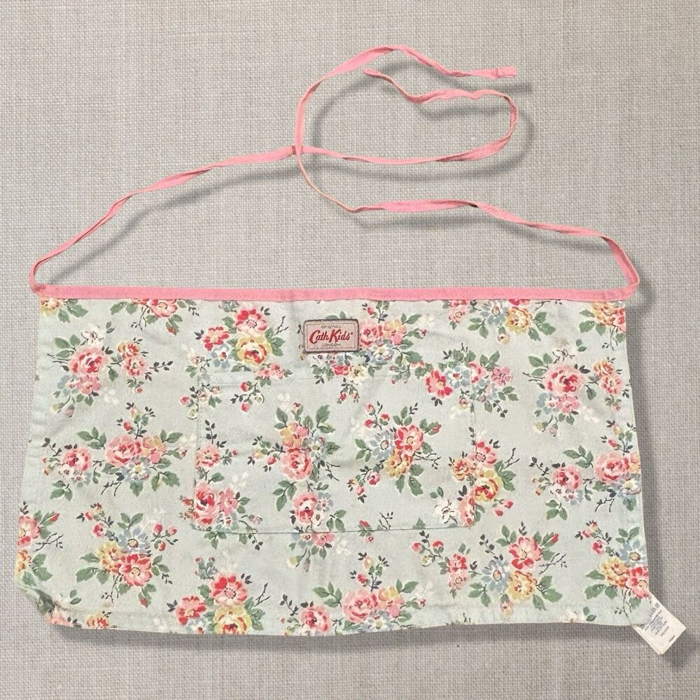 Cath Kidston Kids Floral Waist Apron Pink Trim 100% Cotton